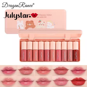 Son bóng dưỡng ẩm DRAGON RANEE, màu sắc đậm đà, màu son phổ biến, son lì mịn mượt, bóng mềm mại, kết cấu nhung, trang điểm môi tiện lợi, lỏng không phai màu ღ Phong cách trang điểm lấp lánh hồng dành 