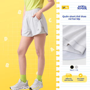Quần Short Thể Thao Nữ YODY Siêu Nhẹ, Thoáng Mát 2 Lớp WAJT26S002
