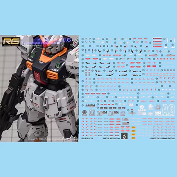 Decal mô hình cho RG RX-178 MK-II AEUG Ver. Bộ dụng cụ mô hình Ghost Đề can tùy chỉnh HD Huỳnh quang dán cho mô hình lắp ráp Sở thích DIY