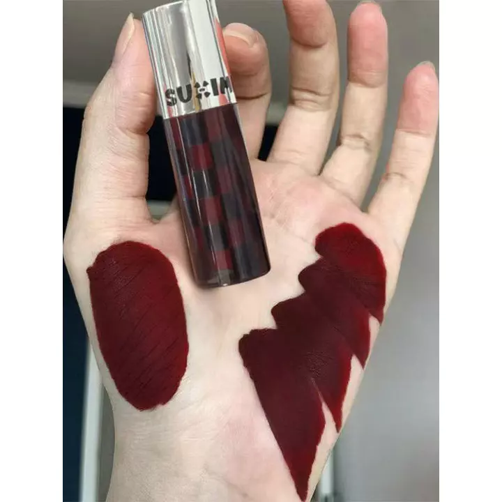 black rouge son black rouge Dark Series Cô Đặc Lip Glaze Lip Mud Matte Chống Phai Màu Chống Dính Cup Lần Sau Son Môi Màu Đỏ Đậm Nâu