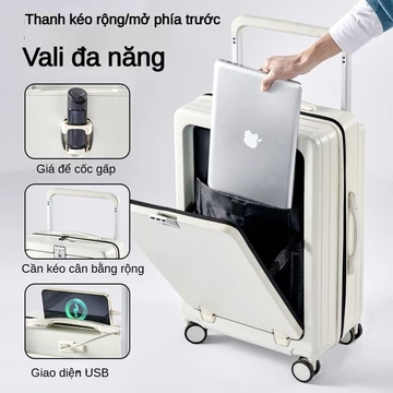Vali du lịch vali kéo rộng bánh xe xoay 360 độ Vali mở phía trước Valy du lịch đẹp thời trang Nữ Vali có dung lượng lớn