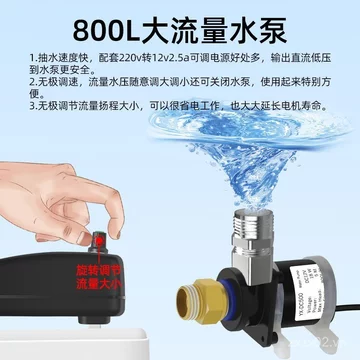 Phong Cách Mới Nhỏ DC12V DC Không Chổi Than 220v Máy Tắm Di Động Máy Nước Nóng Năng Lượng Mặt Trời Ổ Cắm Nước Có Thể Điều Chỉnh Máy Bơm Nước Áp Lực IQAI