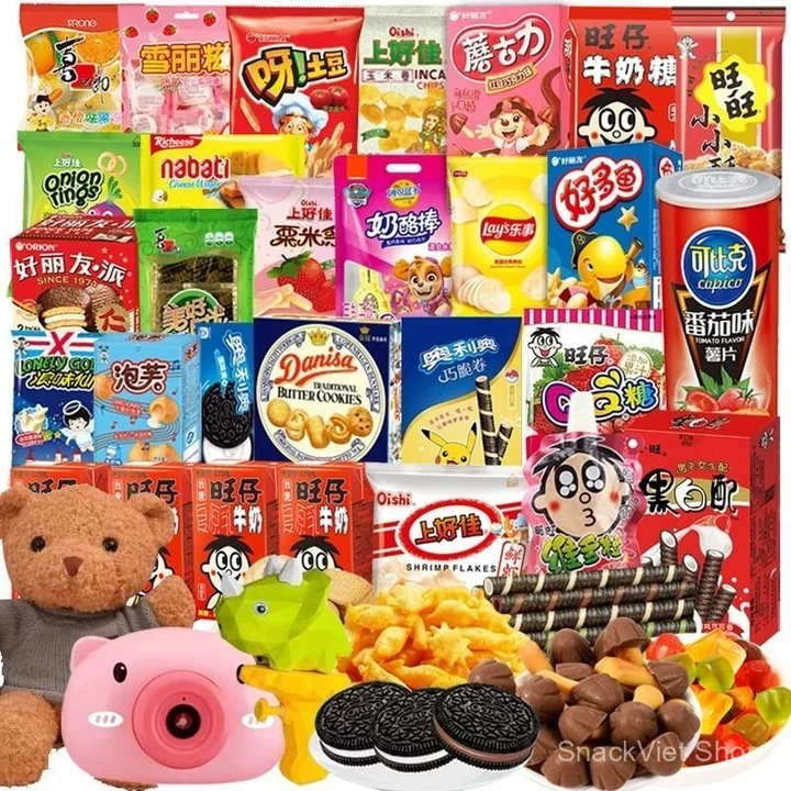 Đồ ăn vặt Gói quà ăn vặt, đồ ăn vặt giải trí cho bạn gái, một hộp lớn đồ ăn vặt lành mạnh cho trẻ em, quà sinh nhật.