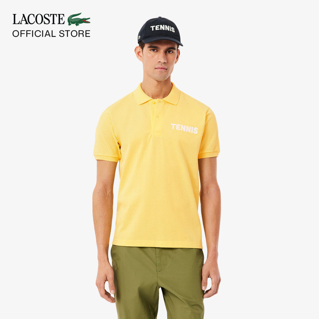 Áo Polo Lacoste Nam Dáng Cổ Điển Chất Liệu Petit Piqué In Họa Tiết
