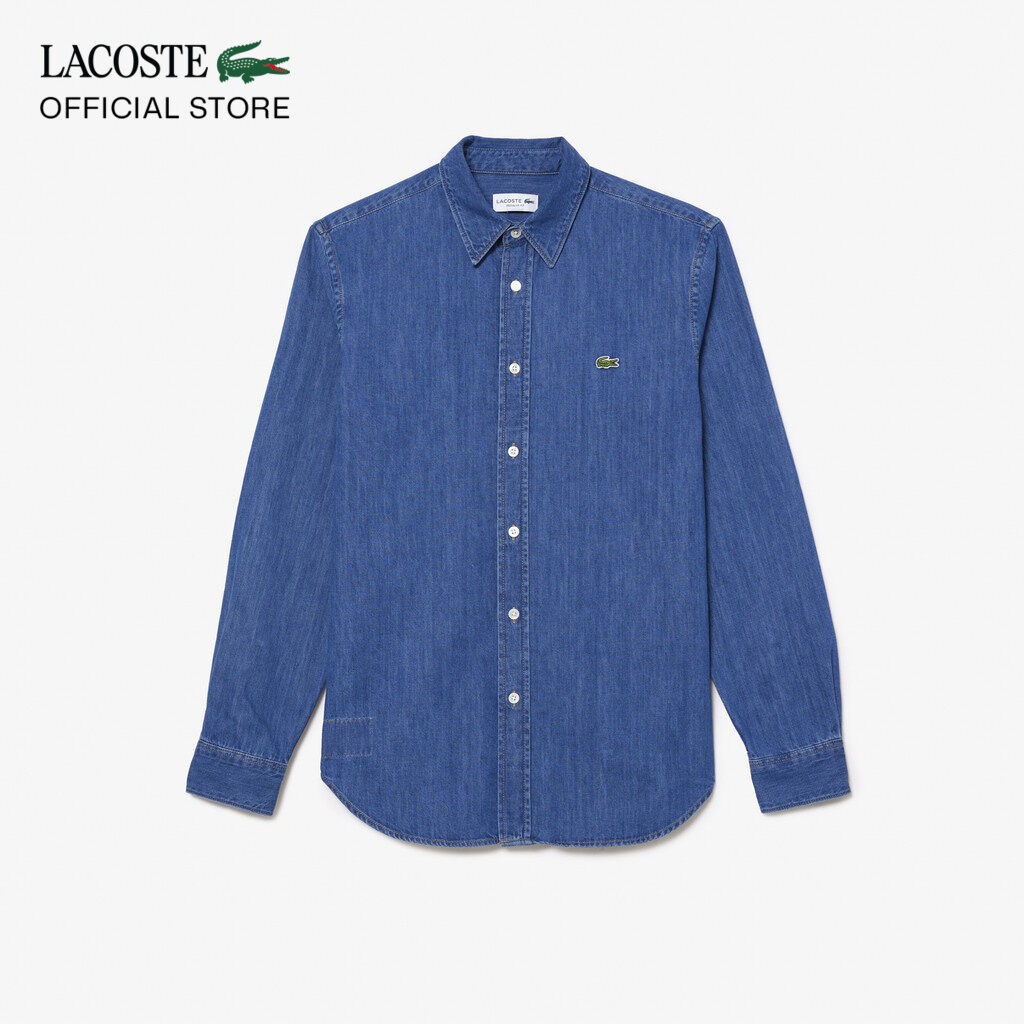Áo Sơ Mi Lacoste Nam Dáng Suông Chất Liệu Denim