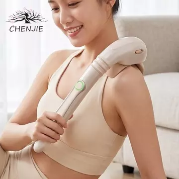 Máy mát xa cổ đeo vai cầm tay CENJIE, Máy mát xa cổ thư giãn cơ bắp cầm tay có tay cầm dài, Nhào mô phỏng Thiết kế tiện dụng Thiết bị Massage xương sống cổ tử cung có thể điều chỉnh 3 tốc độ