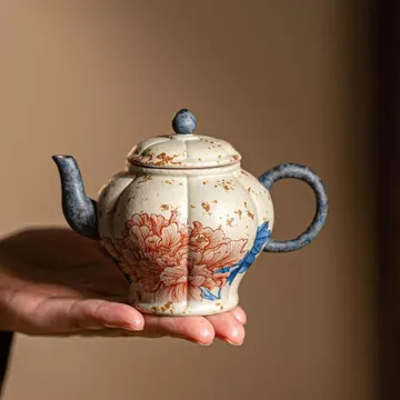 2026 Phong Cách Mới Xanh Trắng Đá Đỏ Hibiscus Hoa Kho Báu Chai Ấm Trà Master Cup Trà Hộ Gia Đình Trà Gốm Trung Quốc Kung Fu Bộ Trà20260911
