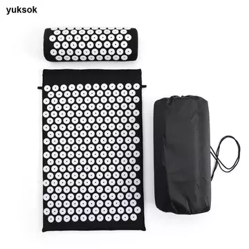 Thảm bấm huyệt có gối Thảm bấm huyệt di động và Bộ gối đệm nhỏ gọn cho Yogis, Gia đình, Phòng thu kéo dài
