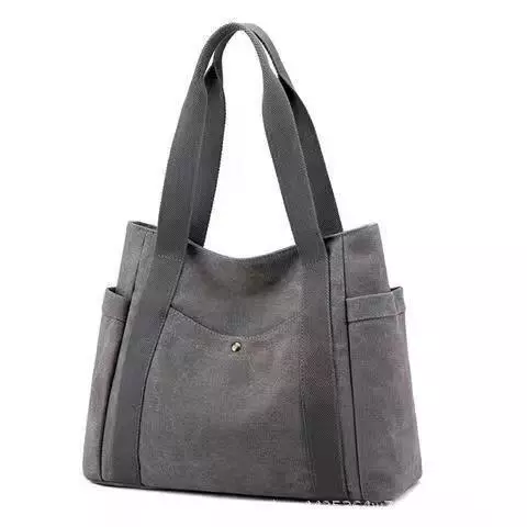 Túi tote vải canvas nghệ thuật và tối giản dành cho nữ; Túi xách mẹ, túi xách công sở trung niên, túi đeo chéo dung tích lớn, túi đeo vai nữ – 7