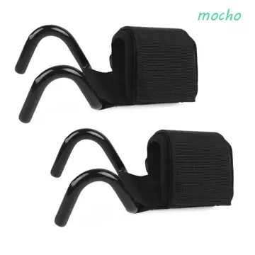 Móc cử tạ MOCHO, Dây đeo móc thép chắc chắn có thể điều chỉnh, Tay cầm hỗ trợ cổ tay Kéo lên màu đen có móc Hỗ trợ cổ tay Dây nâng tạ tạ