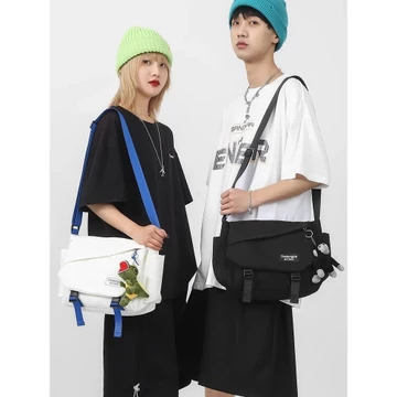 Túi đeo chéo Túi đeo chéo Túi đeo chéo nam, dành cho nam, Phong cách Nhật Bản, Mặc đường phố, Dung tích lớn, Túi đeo vai, Thích hợp cho học sinh thông thường, Được làm bằng vải Canvas, Ba lô chéo