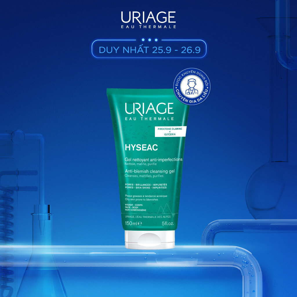 Gel rửa mặt ngừa mụn cho da dầu URIAGE HYSÉAC GEL NETTOYANT ANTI-IMPERFECTIONS 150ml