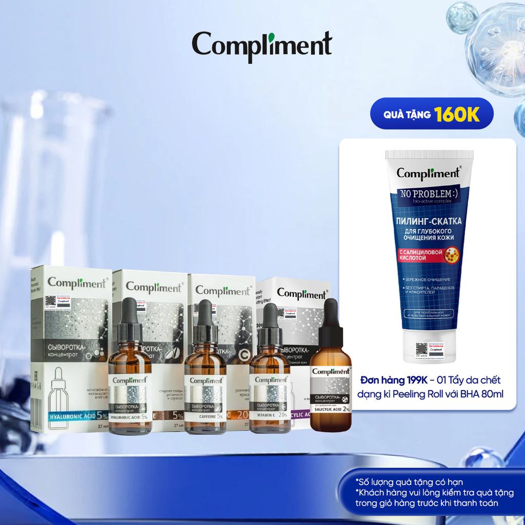 [ĐỦ PHÂN LOẠI] Serum Compliment BHA HA B5 Vitamin C Niacinamide Zin C CORRECTIVE FACIAL cấp ẩm giảm mụn sáng da 27ml