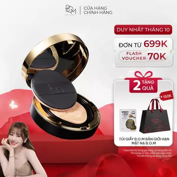 Phấn Nước Che Phủ Tự Nhiên B.O.M Cover Flex Cushion SPF 50+ PA+++ 15g, Phấn Nước Siêu Kiềm Dầu, Lâu Trôi Đến 8H