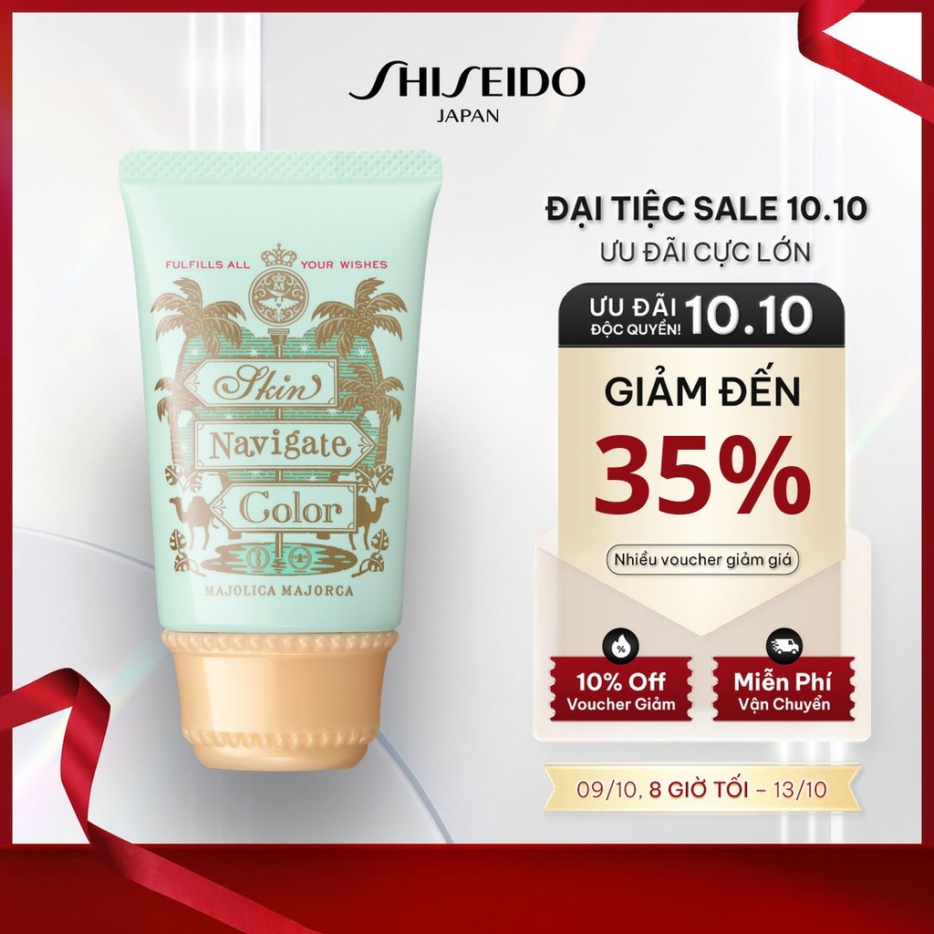 MAJOLICA MAJORCA Kem Hiệu Chỉnh Màu Da Màu Hồng Oải Hương/ Xanh Bạc Hà  [Bởi SHISEIDO JAPAN Group Store] 35g