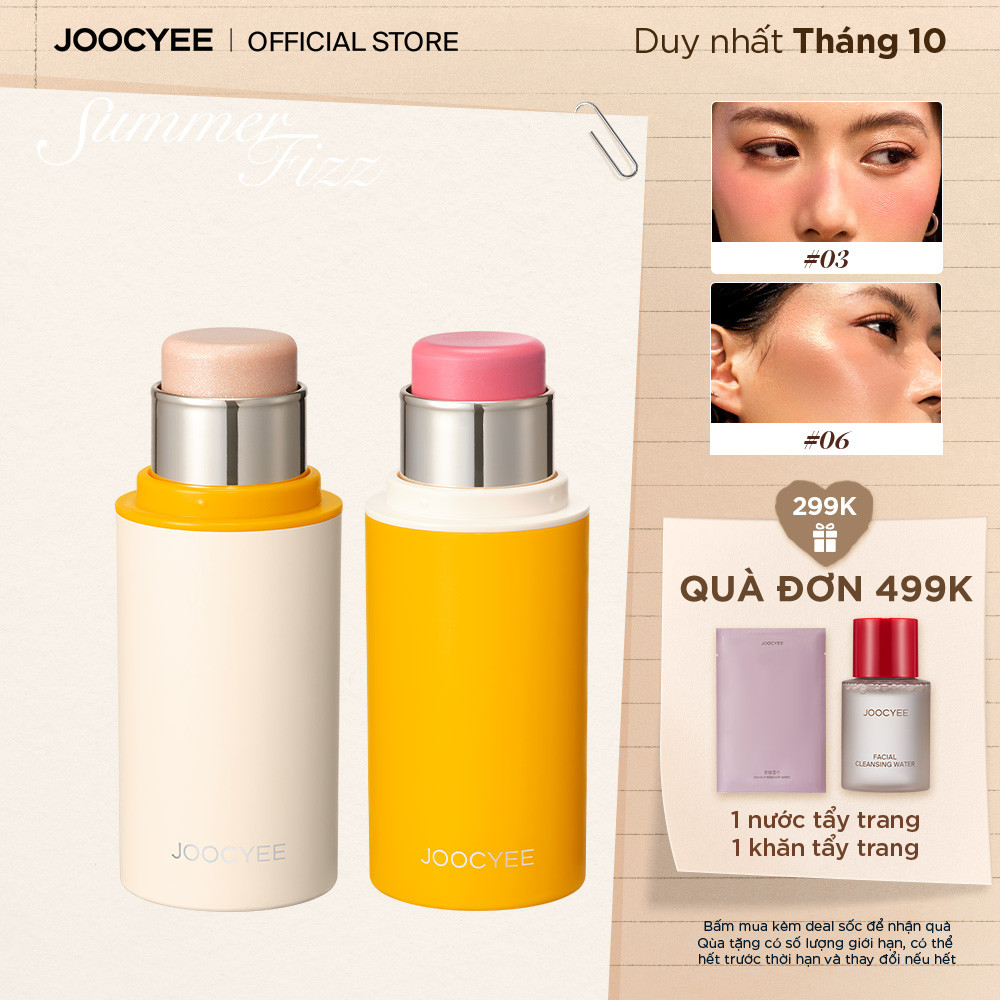 [MỚI] JOOCYEE Blush Stick má hồng dạng thỏi, má hồng kem căng bóng, dễ tán, lâu trôi, hiệu ứng tự nhiên