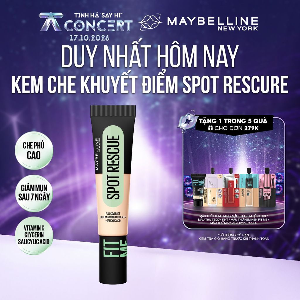 Kem che khuyết điểm FIT ME SPOT RESCUE che phủ cao, giảm mụn và dưỡng da MAYBELLINE NEWYORK 15ml​​