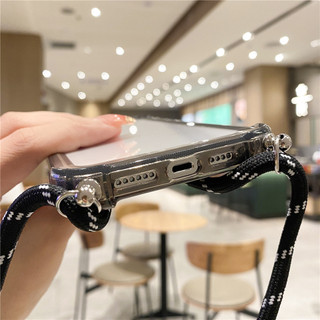 Ốp lưng iPhone trong suốt 4 góc túi khí chống sốc, kèm dây đeo chéo cao cấp cho iPhone 11 12 13 14 15 16 17 Pro Max