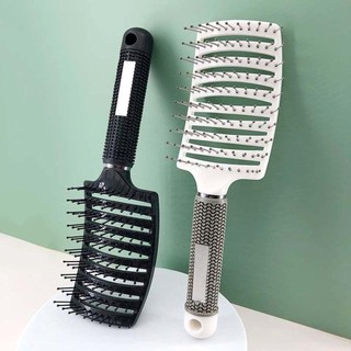 [Tay cầm mặt sần] Lược chải đầu gỡ rối tóc, làm phồng tóc, chống tĩnh điện hiệu quả