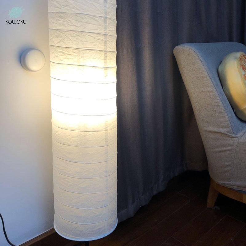 Đèn sàn giấy gạo trắng Bóng đèn đứng phong cách Nhật Bản Vỏ đèn