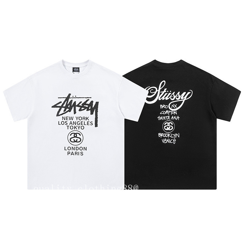 Áo thun tay ngắn chất lượng cao phiên bản loose, cổ tròn, thiết kế classic world tour với hình in đẹp mắt