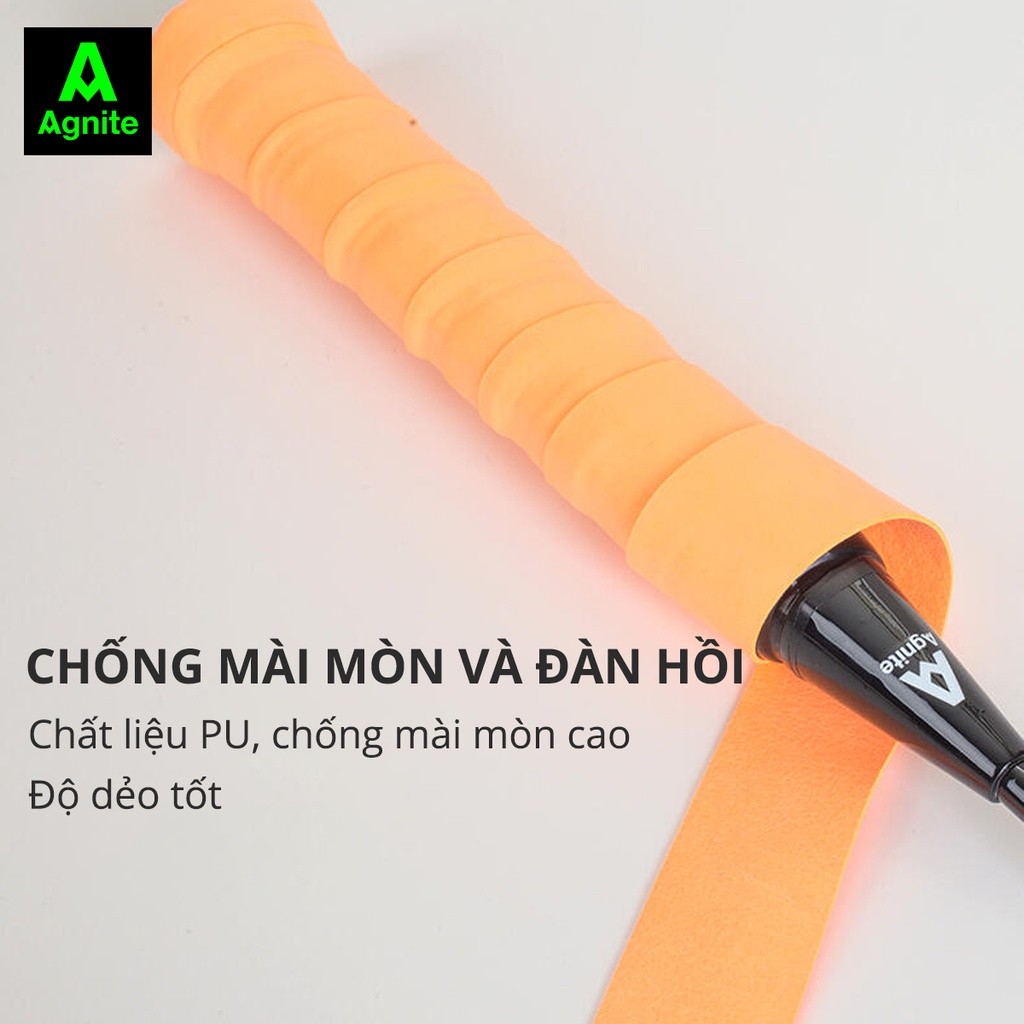 [Màu ngẫu nhiên] Quấn vợt cầu lông, tennis chính hãng Agnite, chống trơn trượt, thoáng khí chống mồ hôi, ma sát tốt