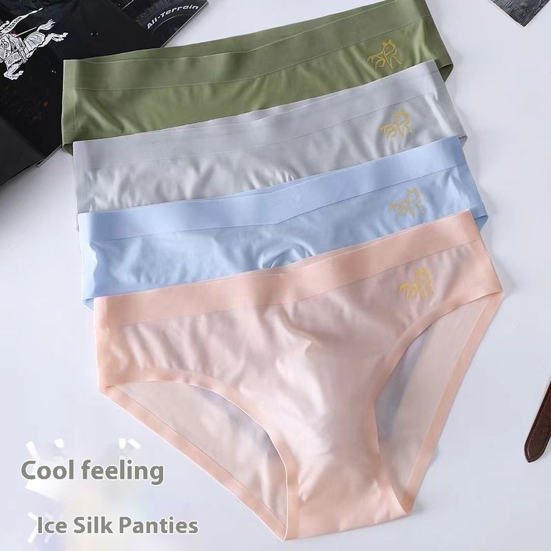 Quần lót Ice Silk Cool Quần lót siêu mỏng Quần lót màu trơn