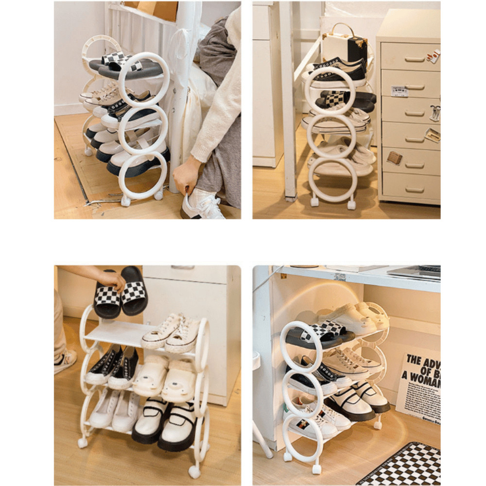 (MỚI) Kệ Để Giày Dép Thông Minh Có Bánh Xe Di Động Xoay 360 Độ Tiện Lợi Khung Thép Carbon Chịu Lực DINO