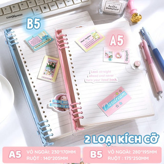Sổ lò xo chấm bi A5 , 120 trang giấy kẻ ngang, bìa màu pastel dễ thương, sổ tay ghi chép cho học sinh
