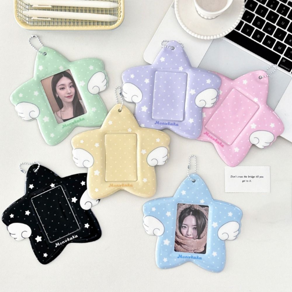 Giá đỡ Photocard HOBBYIN, Giá đỡ thẻ thần tượng Kpop PVC 3 Inch, Hình ngôi sao có móc khóa Plus Kích thước Giá đỡ ảnh thần tượng Kpop Idol Ảnh