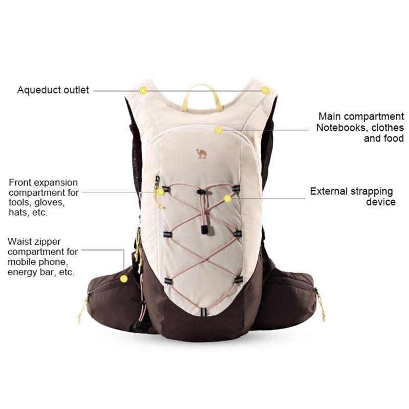 CAMEL CROWN Ba lô ngoài trời nhẹ Đi bộ đường dài Daypack 20L