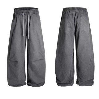 Quần nỉ nam dáng rộng phong cách Mỹ Retro, phù hợp Unisex