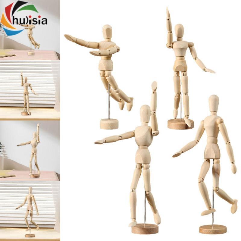 Mô hình rối dành cho nghệ sĩ, Manikin bằng gỗ có khớp nối có thể di chuyển cho bàn làm việc