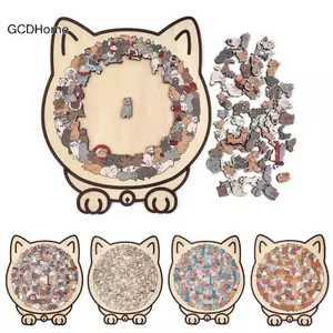 GCDHome 135 Mảnh Morandi Màu Mèo Ghép Hình Bằng Gỗ Hình Mèo Không Đều Hình Mèo Miếng Động Vật Để Trang Trí Nhà & Trò Chơi Tiệc Quà Tặng HOT