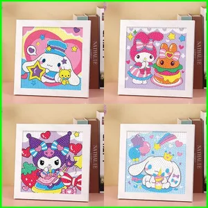 PS1 Sanrio Kuromi Cinnamoroll DIY Kim Cương Tranh Khung Trẻ Em Handmade Điểm Kim Cương Dán Quà Tặng Cho Bé Gái SP1
