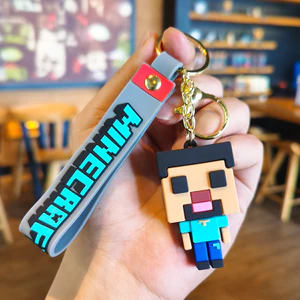 Mặt dây chuyền móc khóa phong cách Minecraft dễ thương Thiết kế khối hoạt hình cho túi xách và chìa khóa - Món quà hoàn hảo cho người hâm mộ