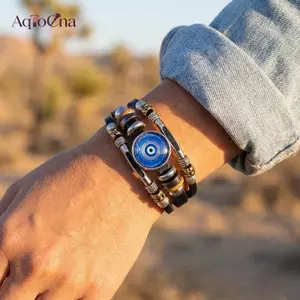 AqToCna Retro Nhiều Lớp Quỷ Vòng Tay Thời Trang Unisex Trang Sức Cho Các Bữa Tiệc Và Cosplay Sự Kiện AqToCna