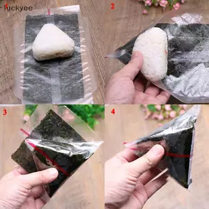 Luckyew 20 Chiếc Hai Lớp Tam Giác Cơm Bóng Paing Túi Rong Biển Onigiri Túi Sushi Làm Paaging Túi Dụng Cụ Phụ Kiện TQ