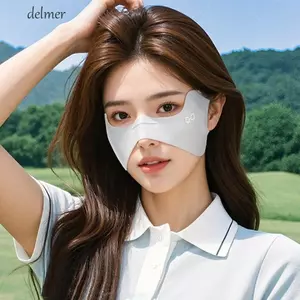 Miếng Dán Mắt Kem Chống Nắng DELMER, Mặt nạ Chống Nắng Đàn Hồi Veil Ice Silk, Thoáng Khí Mỏng Màu Trơn Chống Tia UV Mặt nạ Golf Câu Cá