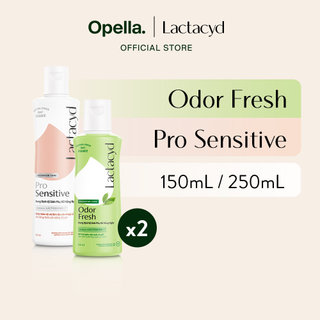 Bộ Dung Dịch Vệ Sinh Phụ Nữ Lactacyd Odor Fresh Ngăn Mùi 24H 150ml + Pro Sensitive Cho Da Nhạy Cảm 250ml