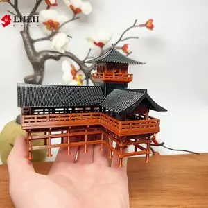 Tượng Belvedere Trung Quốc Mô hình xây dựng cổ xưa Trang trí gian hàng Nhật Bản Thu nhỏ Vườn Zen Bể cá Đồ trang trí cây cảnh VN