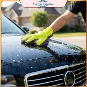 Bộ làm sạch ô tô POWER 1 2 Pa Găng tay rửa sợi nhỏ và bộ bọt biển để dễ dàng loại bỏ bụi bẩn khỏi bề mặt ô tô.