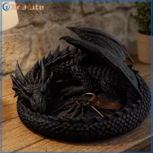 XOITU 3D In Hình Rồng Trang Sức Khay Đựng Đồ Sáng Tạo Handmade Để Bàn Sắp Xếp Cho Nhẫn Trượng Vanity Entryway Quà Tặng Sinh Nhật VN