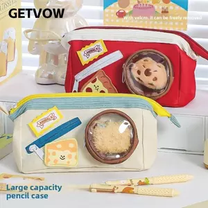 GETVOW itabag Túi Đựng Bút, Đồ Dùng Văn Phòng Phẩm Bút Chì Đa Năng, Thực Phẩm Hoạt Hình Túi Đựng Bút Dây Kéo Dung Tích Lớn