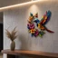 Chim Ruồi Kim Loại Nghệ Thuật Treo Tường Lớn Chim Ruồi Bloom Nghệ Thuật Treo Tường Trang Trí Nhà Cửa Dễ Dàng Treo Bột Phủ