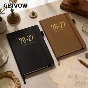 Sổ tay nhật ký bìa cứng GETVOW, Viết nhật ký có dây đeo 2027 A5 Sổ tay lập kế hoạch, Kích thước A5 di động Lập kế hoạch hàng ngày Notepad Đồ dùng học tập