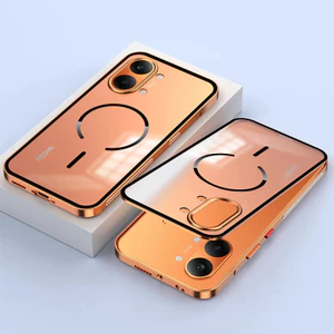 Ốp lưng khung kim loại hợp kim nhôm + Vỏ sạc không dây Acrylic cho POCO X8 Pro Max