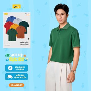 Áo polo nam ngắn tay YODY nẹp to dáng basic dễ phối đồ MCPO26A060
