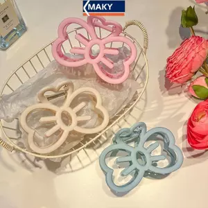 MAKY Dễ Thương Nơ Kẹp Tóc Nhựa Vuốt Kẹp Kẹo Màu Cua Tóc Cho Bé Gái Ngọt Ngào Vuốt Tóc Phụ Kiện Tóc VN