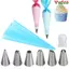 VVDZA 8 Cái / bộ Túi Bánh Ngọt Gia Đình & Nhà Bếp Máy Nướng Trang Trí Bánh Fondant Dụng Cụ Làm Kem Bằng Thép Không Gỉ